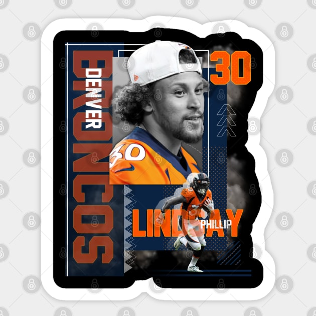 Denver Broncos Phillip Lindsay 30 Sticker by today.i.am.sad